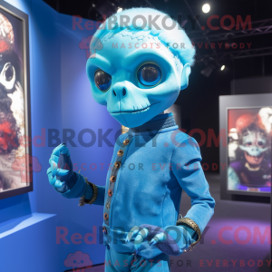 Blå Undead maskot kostume...