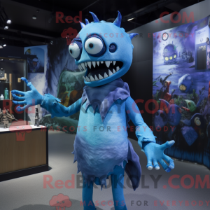 Blue Undead mascot costume...