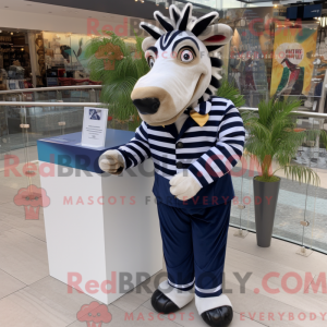 Navy Zebra-maskotdraktfigur...