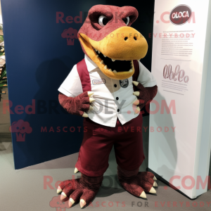 Maroon Crocodile mascot...
