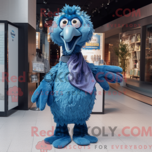 Blue Ostrich mascot costume...