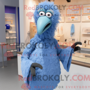 Blue Ostrich mascot costume...