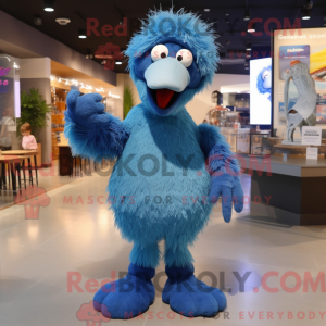 Blå struds maskot kostume...