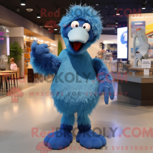 Blue Ostrich mascot costume...