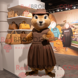 Brown Marmot mascot costume...