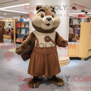 Brown Marmot mascot costume...