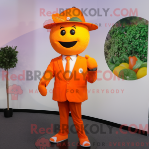Orange Apple mascot costume...