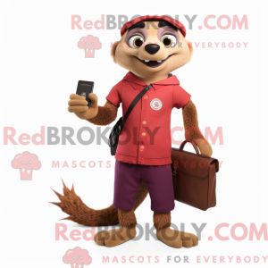 Maroon Meerkat mascot...