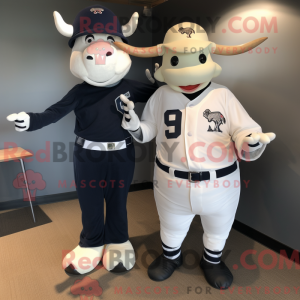 Navy Hereford Cow maskot...