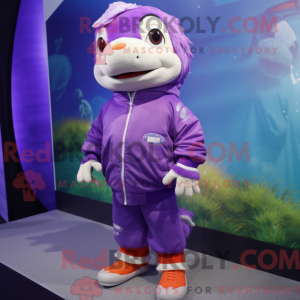 Purple Cod maskot kostume...