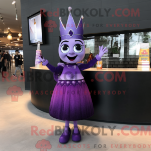 Purple Queen mascot costume...