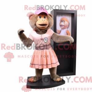 Peach Baboon mascot costume...