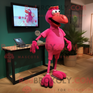 Magenta Flamingo mascot...
