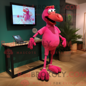 Magenta Flamingo maskot...