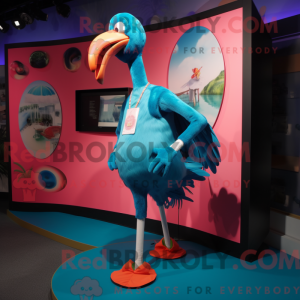 Cyan Flamingo maskot...