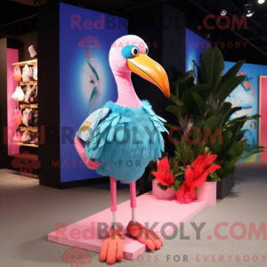 Cyan Flamingo mascot...