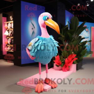 Cyan Flamingo maskot...