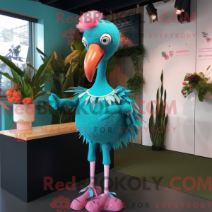 Cyan Flamingo mascot...