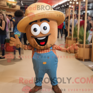 Brown Paella mascot costume...