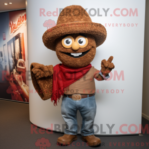 Brown Paella mascot costume...