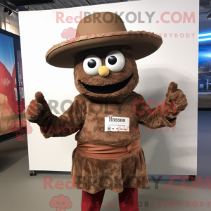 Brown Paella mascot costume...