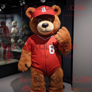 Red Bamse maskot kostume...