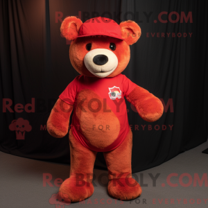 Red Teddy Bear mascot...