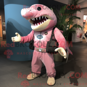 Rosa Megalodon Maskottchen...