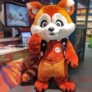 Orange rød panda maskot...