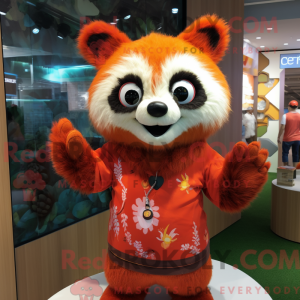 Orange Red Panda mascot...