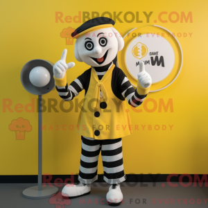 Yellow Mime mascot costume...