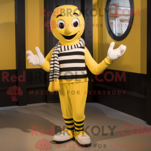 Yellow Mime mascot costume...