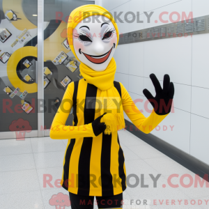 Yellow Mime mascot costume...