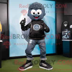 Black Soccer Ball mascot...