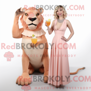Peach Smilodon mascot...