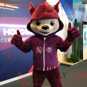 Maroon Chupacabra mascot...