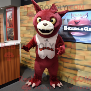 Maroon Chupacabra mascot...