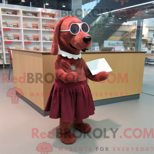 Maroon Dog-maskotdraktfigur...