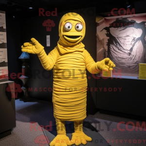 Geel mummie-mascottekostuum...