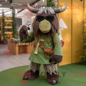 Olive Yak mascottekostuum...
