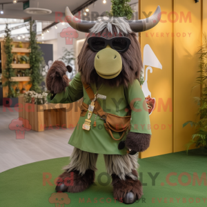 Olive Yak Maskottchen...