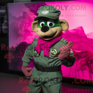 Magenta Green Beret mascot...