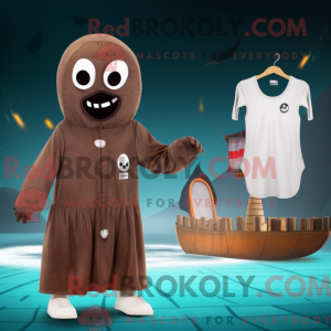 Brown Ghost maskot kostume...