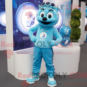 Cyan Ice maskot kostume...