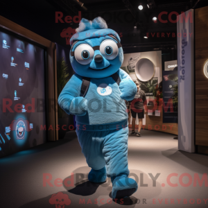 Cyan Ice mascot costume...