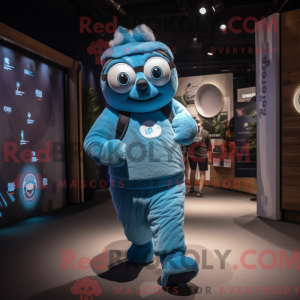 Cyan Ice-maskotdraktfigur...