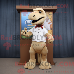 Tan Tyrannosaurus maskot...