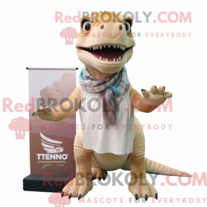 Tan Tyrannosaurus maskot...