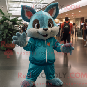 Teal Flying Squirrel mascot...