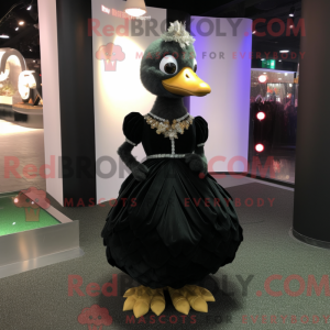 Sort Gosling maskot kostume...
